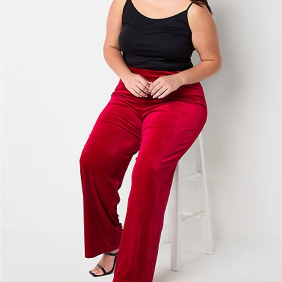 Pants - NWT JCPenny Premier Amour Velvet Plum Fitted Boot leg Pants